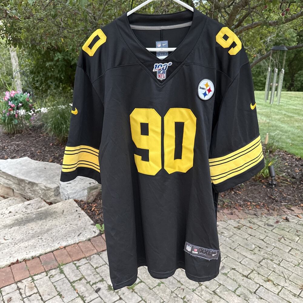 NFL 100 Anniversary T.J. Watt #90 Pittsburgh Steelers On Field Jersey Men’s XXL